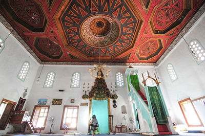 Low angle view of ornate ceiling in building