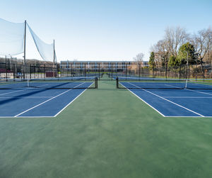 View of empty tennis courts