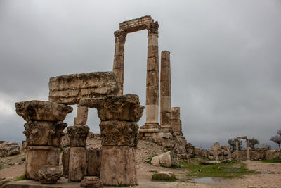 Old ruins of temple against sky