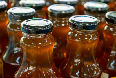 Close-up of bottles