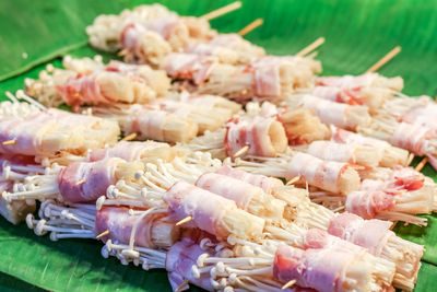 High angle view of chopped vegetables in container