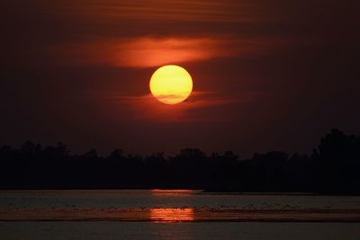 Scenic view of sunset over sea