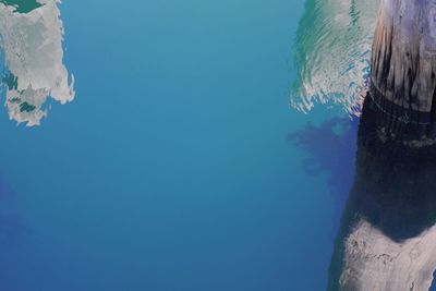 Close-up of blue sea against clear sky