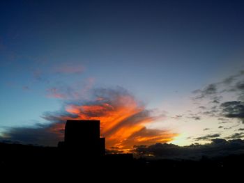 Low angle view of silhouette trees against sky at sunset