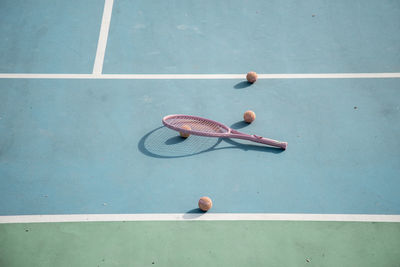 Tennis racket and balls