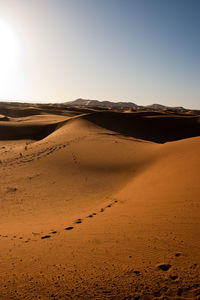 Sand dunes in a desert