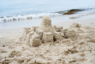 Sandcastle at beach