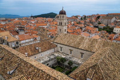 High angle shot of townscape