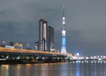 City lit up at night