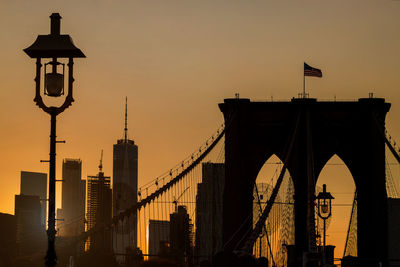 Silhouette of buildings against sky during sunset