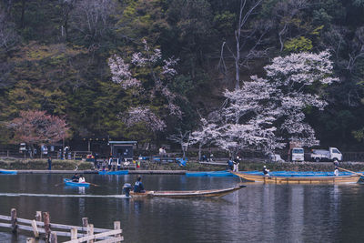 Scenic view of lake by trees