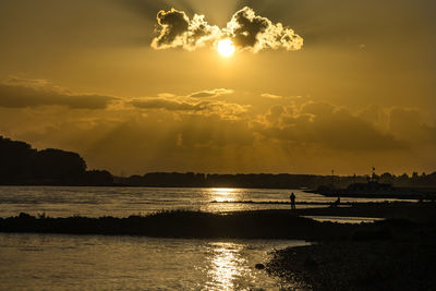 Scenic view of sea during sunset