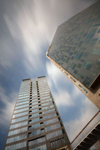 Low angle view of modern building against sky