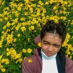 Portrait of cute girl at dusk