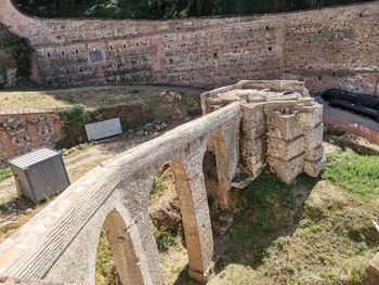 High angle view of old ruins