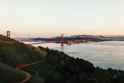 Golden gate bridge over sea