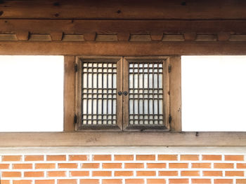 Small wooden window in traditional korean house