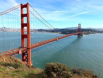 Golden gate bridge against sky