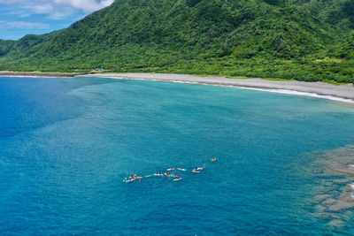 Coastline and mountain view in lanyu, orchid island, taiwan