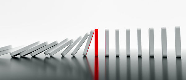 Close-up of piano against white background