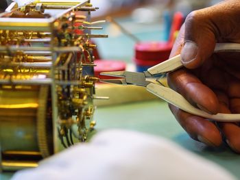 Close-up of person working