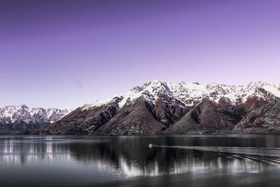 Scenic view of lake and mountains