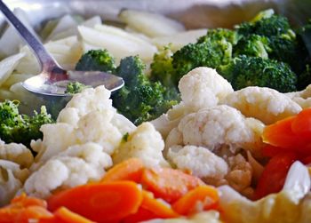 Close-up of chopped vegetables in bowl