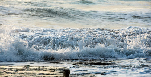 Waves rushing towards shore