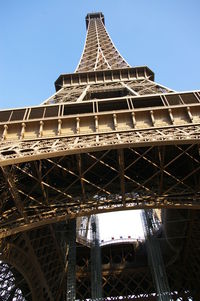 Low angle view of bridge against clear sky