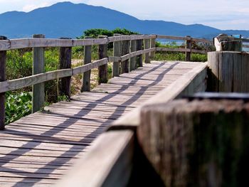 Footbridge over mountain