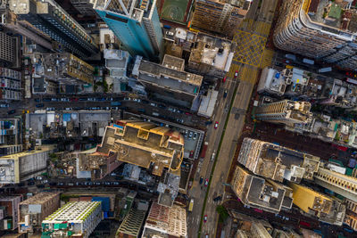 Aerial view of modern buildings in city