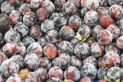 Full frame shot of plums for sale