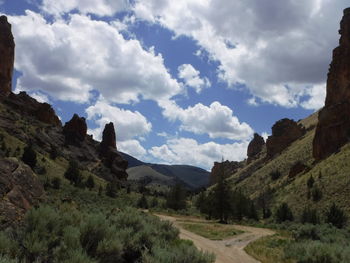 Panoramic view of road passing through mountains