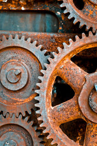 Close-up of rusty machine part