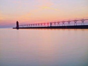 Scenic view of sea at sunset