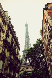 Low angle view of eiffel tower