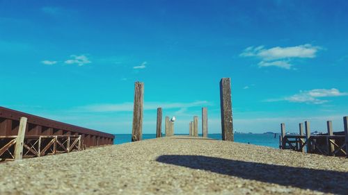View of built structure against blue sky
