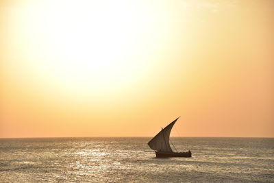 Scenic view of sea at sunset