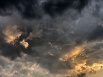 Low angle view of storm clouds in sky