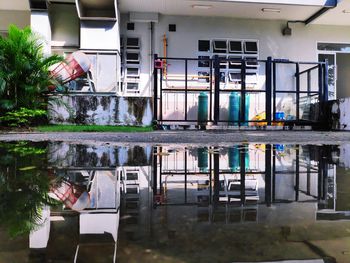 Reflection of building on water