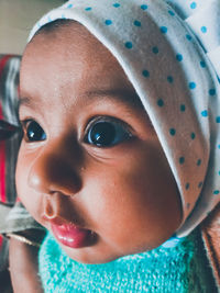 Close-up portrait of cute baby