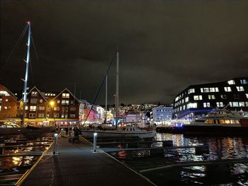 Illuminated city at night