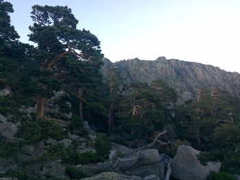 Scenic view of mountains against clear sky