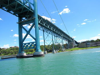 Low angle view of bridge over river