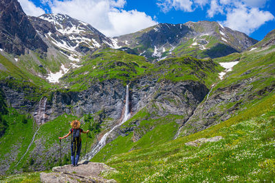 Scenic view of mountain range against sky