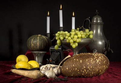 Close-up of fruits on table