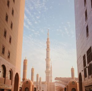 Panoramic view of buildings in city against sky