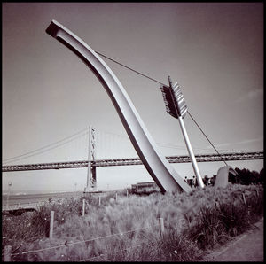 View of suspension bridge against sky