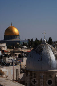 Panoramic view of historic building against clear sky