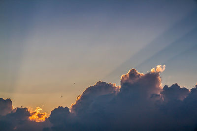 Low angle view of sky at sunset